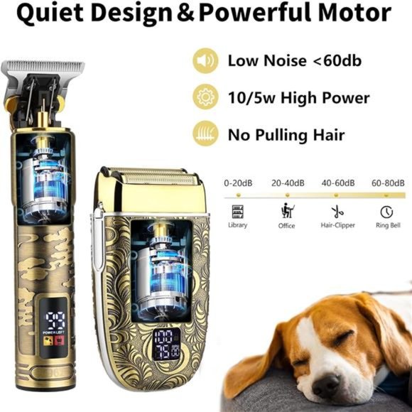 Beard Trimmer Rechargeable, Professional Hair Clippers & Foil Electric Razor - Picture 4 of 7